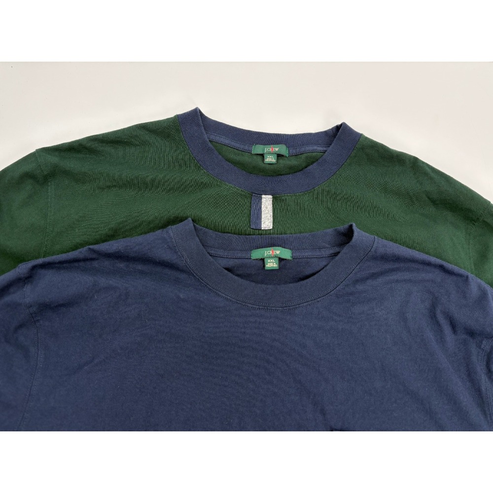 LOT OF 2 - J. Crew Oarsman Men's Long Sleeve Crewneck Work Shirts, Pocket, XXL